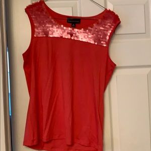Coral shirt with sequins